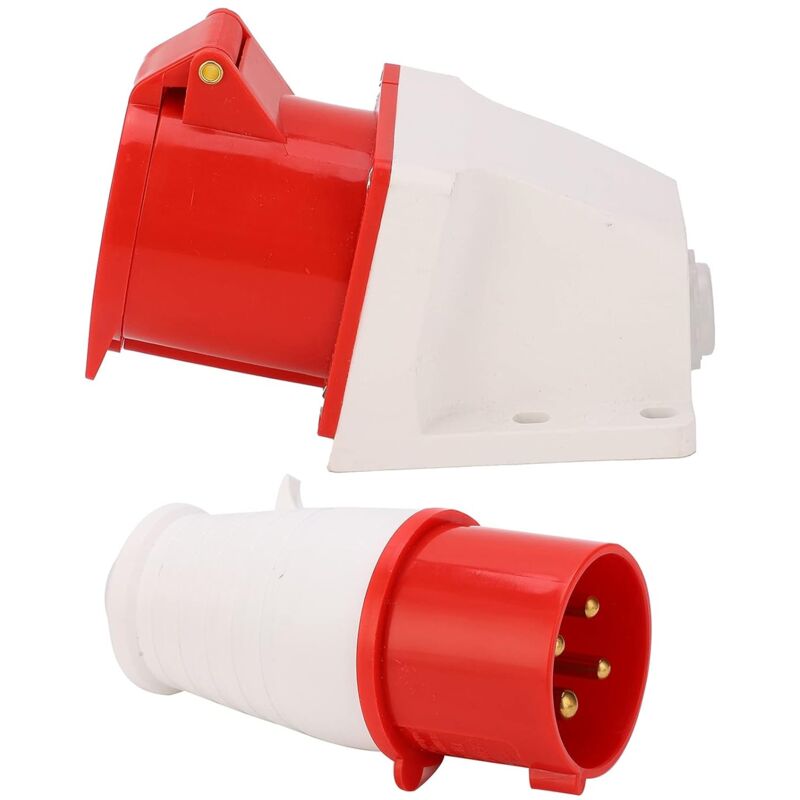 – 4-polige 32-a-steckdose – Wasserdichter Drehstromanschluss (schutzart Ip44) – Aufputzmontage, Wechselstrom 380–415 V – Für Industrielle Und Landwirtschaftliche Anwendungen