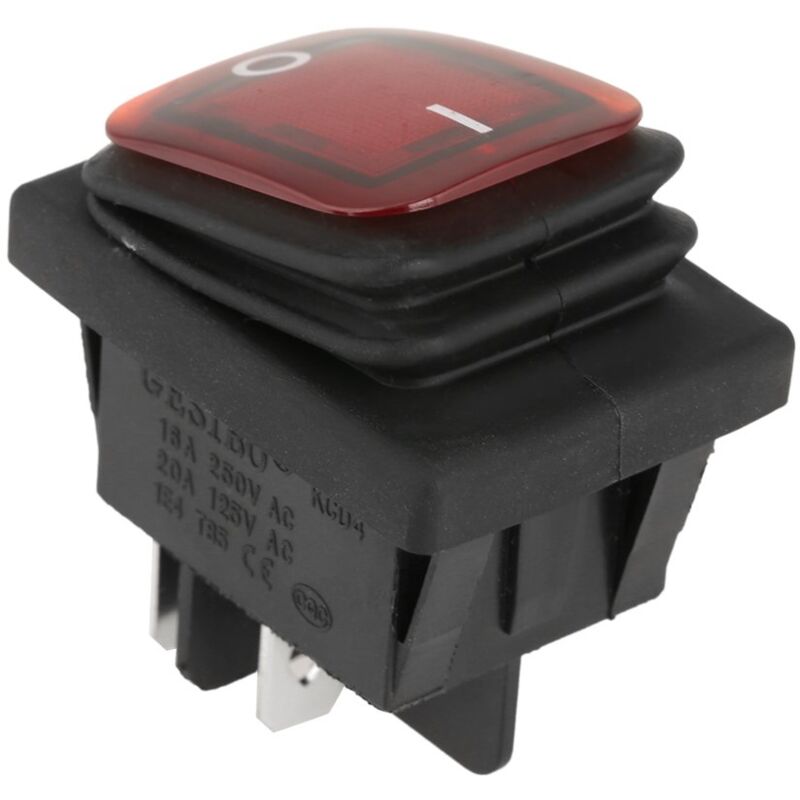 – Wasserdichter Ein-/ausschalter Ip67 – 4 Pins – 220 V – 2er-packung (rot Und Grün) Für Raue Umgebungen