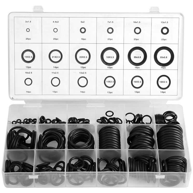 279-teiliges Set Mit 18 Größen Gummi-o-ring-sortiment, Schwarze O-ring-dichtungen Für Hydraulikleitungen