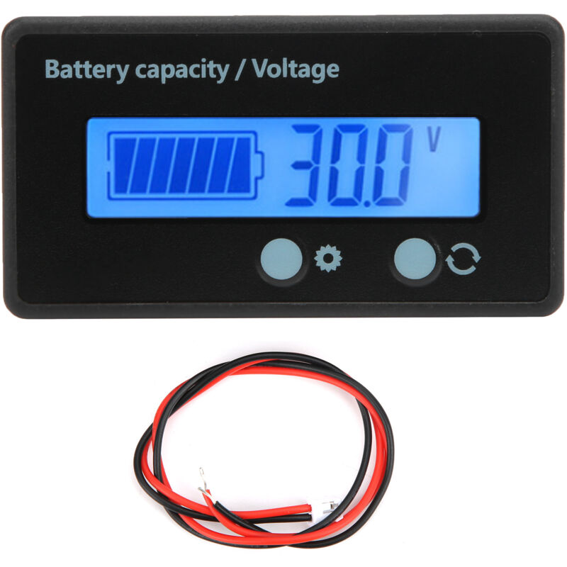 Lcd-bildschirm Mit Dc10-100v-batterieladestandsanzeige, Voltmeter Und Spannungsprüfer, Blaue Hintergrundbeleuchtung