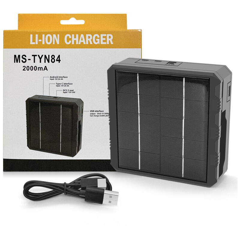 Crea 18650 Intelligentes Solarladegerät Für Lithiumbatterien, Multifunktionales Outdoor-ladegerät Mit Vier Typ-c-anschlüssen
