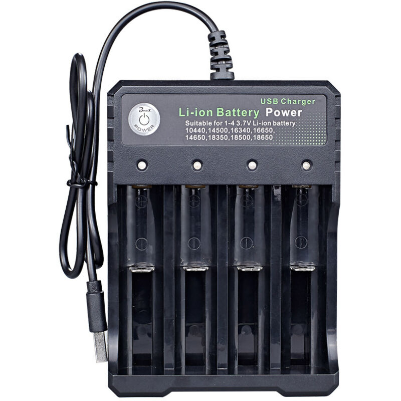 Universelles 18650-akkuladegerät Mit Led-anzeige, 4 Usb-anschlüssen, Für Li-ionen- Und Lithium-akkus