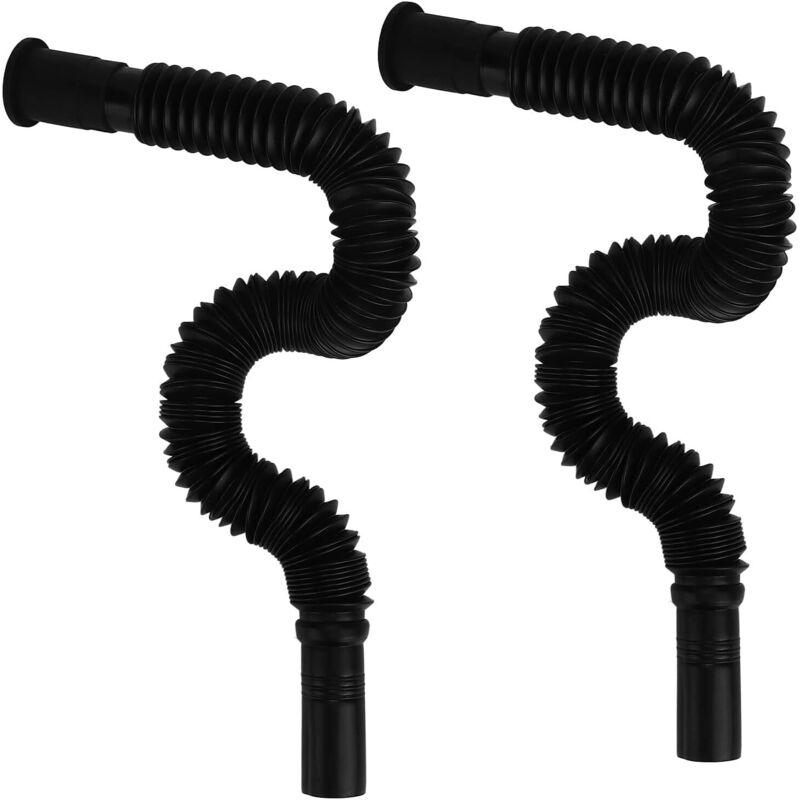 – Flexibler Spülbeckenablaufschlauch – Hochwertiges Pvc – Wellenförmiges Design Für Enge Stellen – 2er-pack Ablaufschläuche