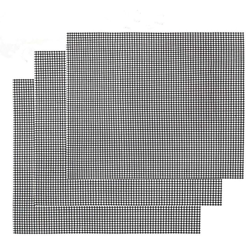 3-teilige Antihaft-grillmatte – Wiederverwendbare, Hitzebeständige Grillplatte Für Drinnen Und Draußen (schwarz, 42 X 36 Cm) – Fei Yu