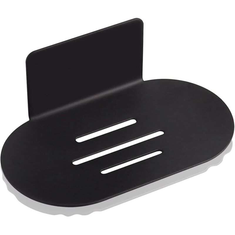 Selbstklebender Seifenhalter Zur Wandmontage, Seifenschale Aus Edelstahl Für Dusche Und Küche, Bohrfreie Seifenbox Für Bad Und Küche, Zur Aufbewahrung Von Seifenschwämmen Und Bürsten (schwarz) - Fei Y
