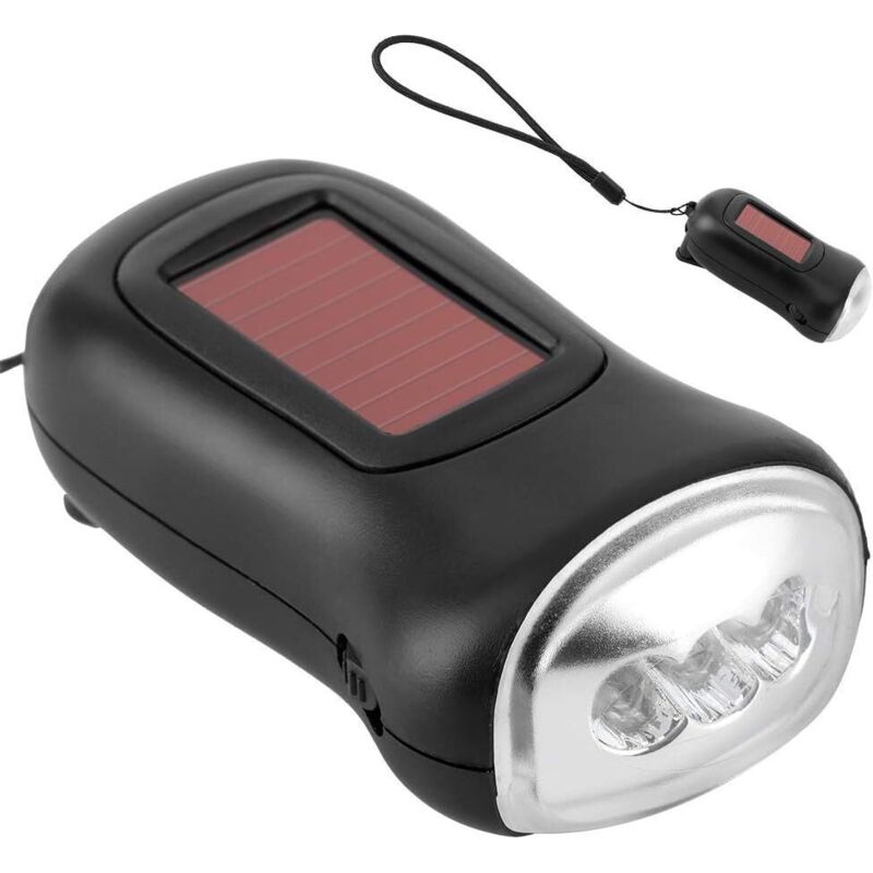 Solarbetriebene Handkurbel-taschenlampe, Wiederaufladbare Solarbetriebene Taschenlampe, Manueller Generator, Notfall-taschenlampe, Led-notfall-dynamo-taschenlampe Für Outdoor-camping (3,5 X 2 Zoll)