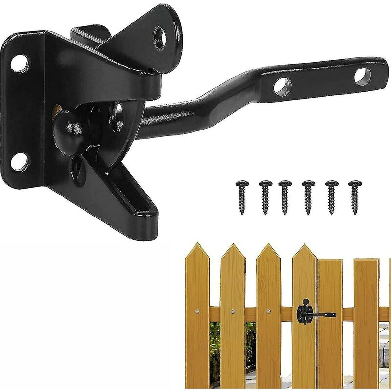 Automatischer Torriegel Crea Dww-black, Automatischer Gartentorriegel, Gartentorschloss Mit 6 Schrauben Für Willow Farm Zauntor