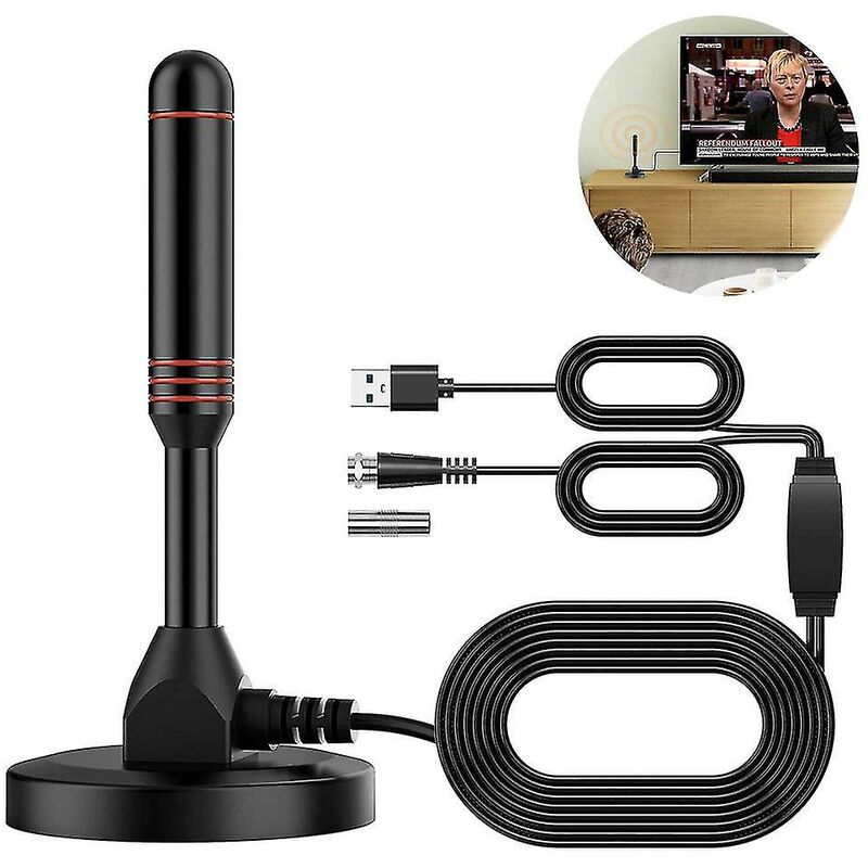 Crea – Zimmerantenne Für Hdtv Mit Verstärker – 25 Dbi Gewinn – 1,5 M Kabellänge – Reichweite Bis Zu 193 Km