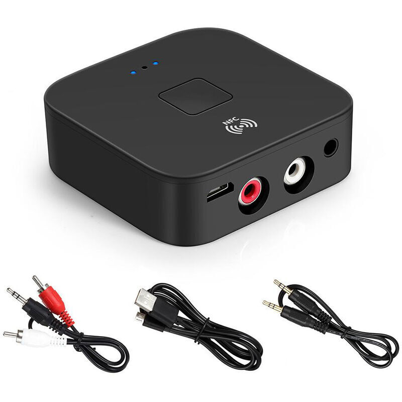 Aiperq Wb11 Bluetooth 5.0 Empfänger, Kabelloser Audio-empfänger-adapter Mit Apt-x, Nfc, Cvc 6.0, Mikrofon Und Aux-ausgang Für Kopfhörer, Lautsprecher Und Stereoanlagen Zu Hause, Schwarz