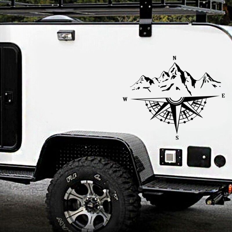 Aramox Mountain Vinyl Aufkleber Streifenaufkleber Für Auto Karosserie Seitentür Tamin Suv (schwarz)