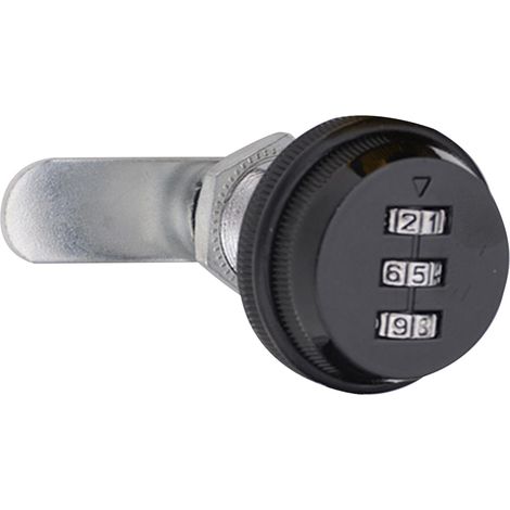 3-stelliger Diebstahlsicherungs-nockenschloss-passwortverschluss Aus Zinklegierung Für Aktenschränke, Schubladen Und Briefkästen, 20 Mm / 0,79 Zoll, Schwarz.