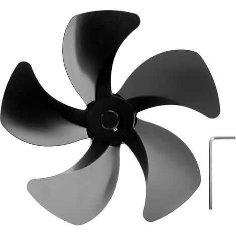 Ersatz-lüfterflügel Aus Aluminiumlegierung Für Kaminöfen, Verbessert Die Warmluftzirkulation, 5 Zubehörteile Für Den Kamin, Schwarz