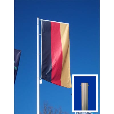 Fahnenmast Alu zylindrisch ø75mm 7,0m Höhe über Boden
