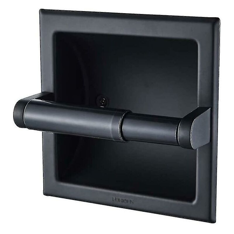 Crea Toilettenpapierhalter In Mattschwarz, Wandeinbau-toilettenpapierhalter Aus Schwarzem Metall, Schwarzer Wand-toilettenpapierhalter Mit Montagehalterung