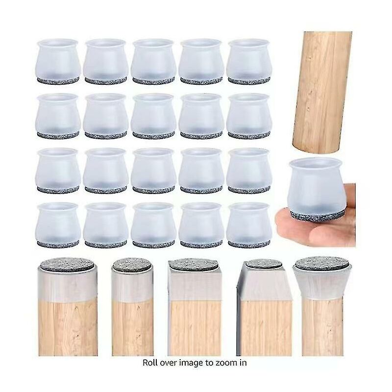 Crea Starlight Stuhlgleiter, 20 Stück Stuhlbeinschoner, Stuhlpolster, Transparente Silikon-bodenschoner Für Stuhlbeine Mit Filzgleitern, Für Hartholzböden Und Mehr.