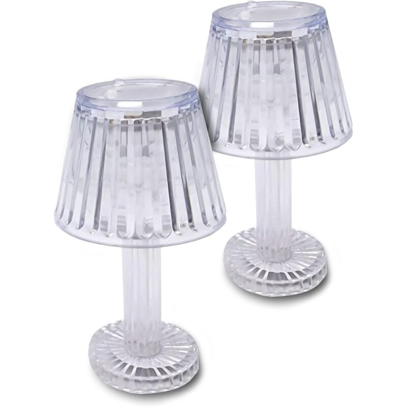 Mini-led-tischleuchte, Warmweiß, Kristalloptik – Konisch / 12 Cm – Kleine, Moderne, Batteriebetriebene Tischleuchte – Kabellose, Dekorative Ambienteleuchte Mit Diamanteffekt