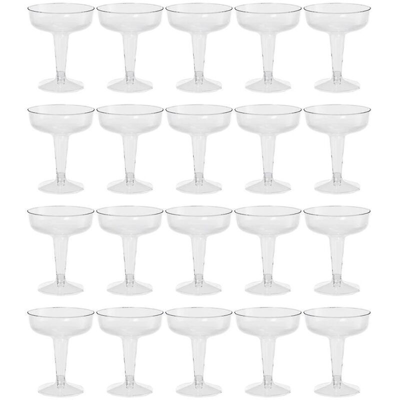 Crea – Set Mit 20 Transparenten Champagnergläsern Aus Kunststoff – Ergonomisches Design Für Optimalen Komfort – Perfekt Für Festliche Anlässe – Wiederverwendbar