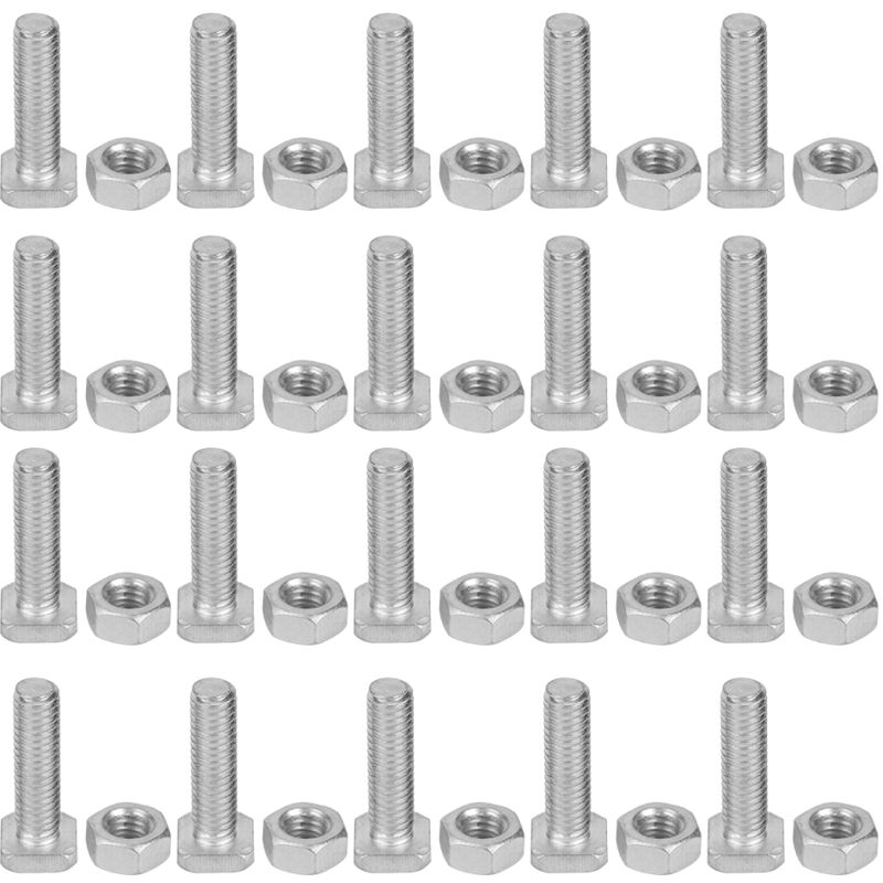 Packung Mit 20 M6x22-schrauben (22 Mm) Und M6-aluminiummuttern, Zubehör Für Gewächshäuser