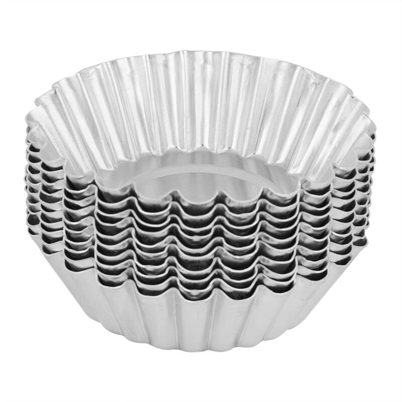 Kimiss 10-teiliges Eierform-set Aus Aluminium, 70 Mm Backform, Kuchenbackzubehör, Küchengebäckzubehör, Einweg, Mit Design