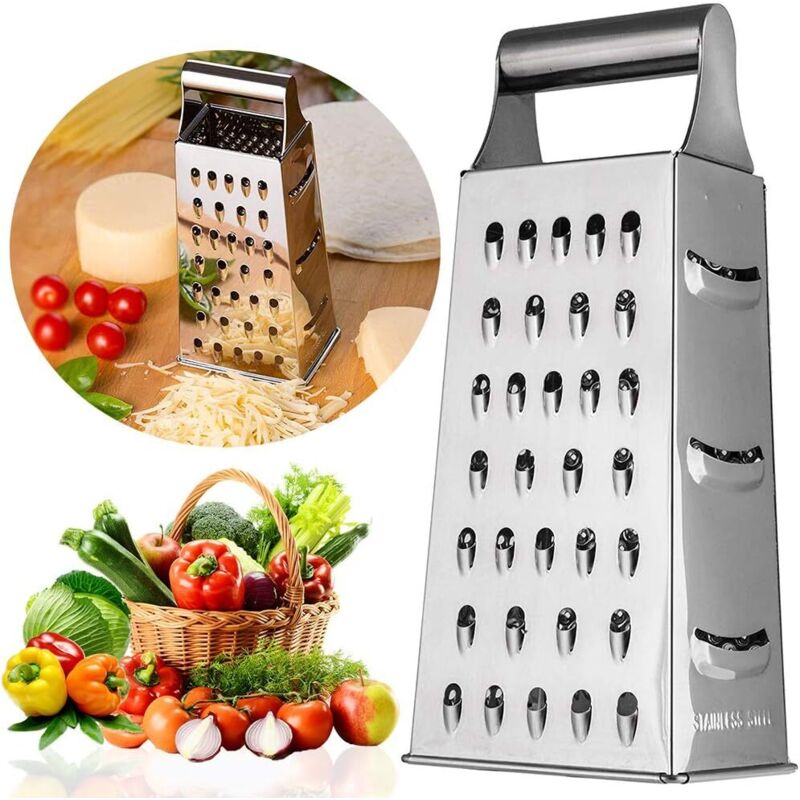 Vierseitige Reibebox, Quadratische Edelstahlreibe Für Gemüse, Obst Und Käse – Fei Yu