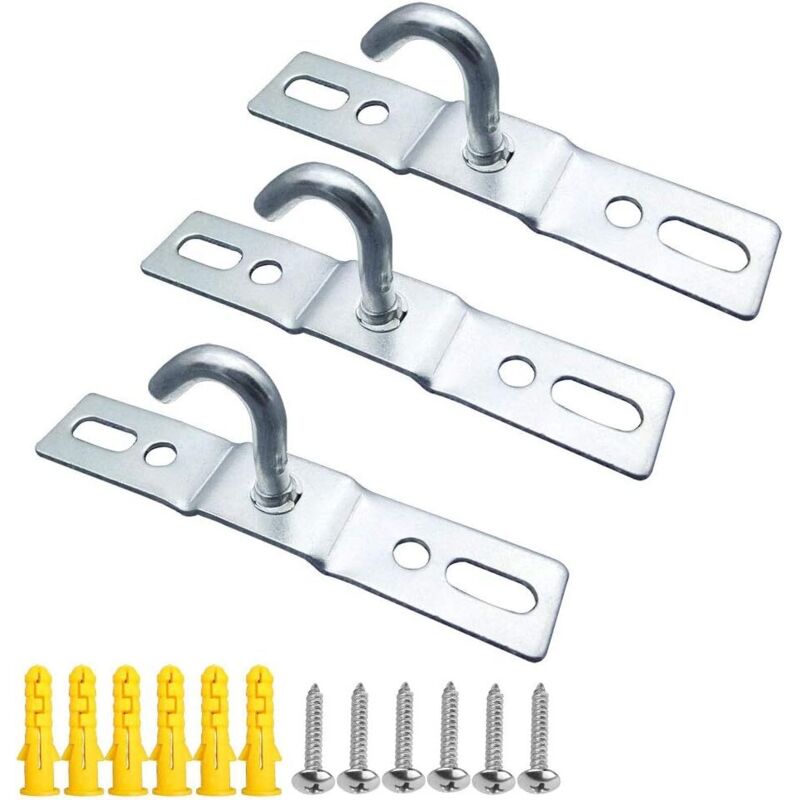 3-teilige Deckenhaken-grundplatte Für Kronleuchter, Schraubbefestigung, Pendelleuchte Aus Robustem, Verzinktem Eisen (95 Mm) - Fei Yu
