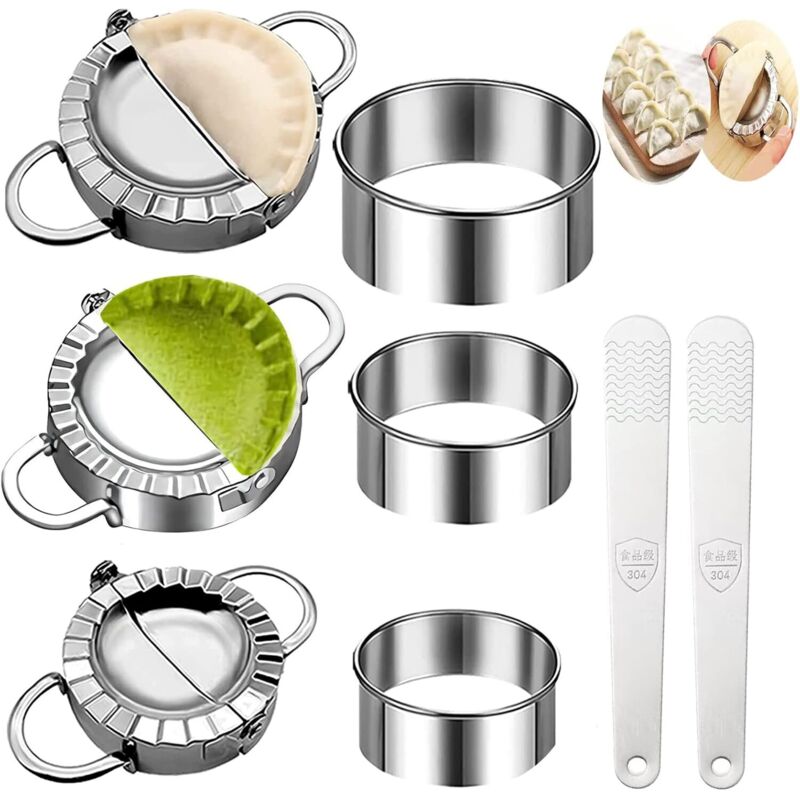 Crea – Set Mit 8 Ravioliformen Aus Edelstahl 304 – Rostfrei Und Langlebig – Für Hausgemachte Wontons Und Teigtaschen