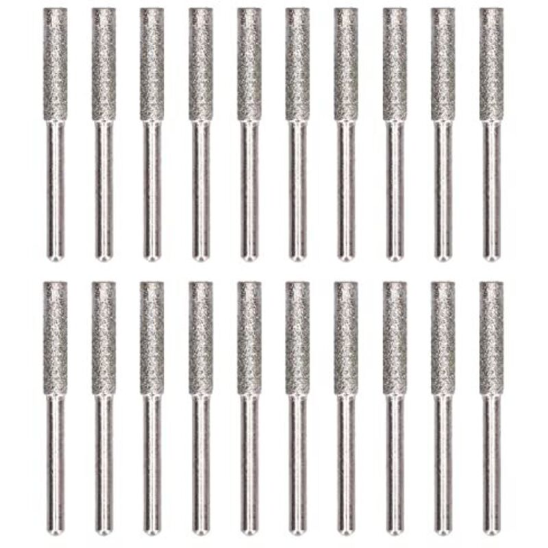 Kettensägen-schärfstein, 20-teilig, Schleifstein Für Kettensägen, Schleifset, Polier- Und Schleifwerkzeug (4 Mm - Silber)