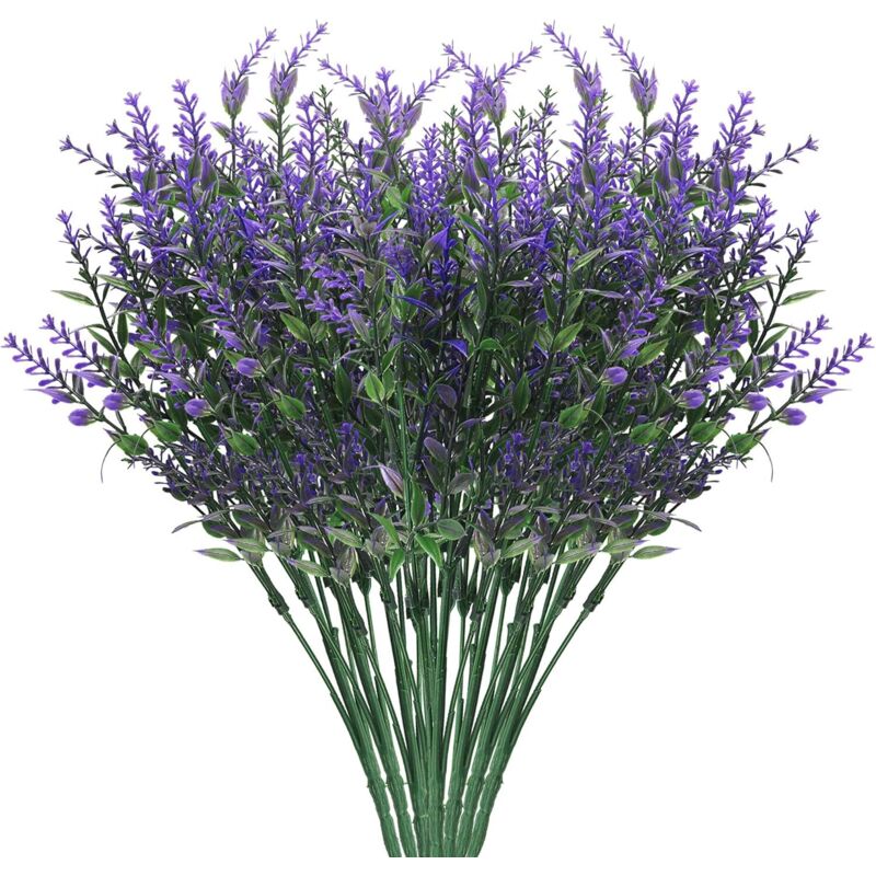 Künstlicher Lavendelblumenstrauß, 8 Künstliche Lila Kunststoffblumen Zur Dekoration Von Garten, Hochzeiten, Büro Und Zuhause – Fei Yu