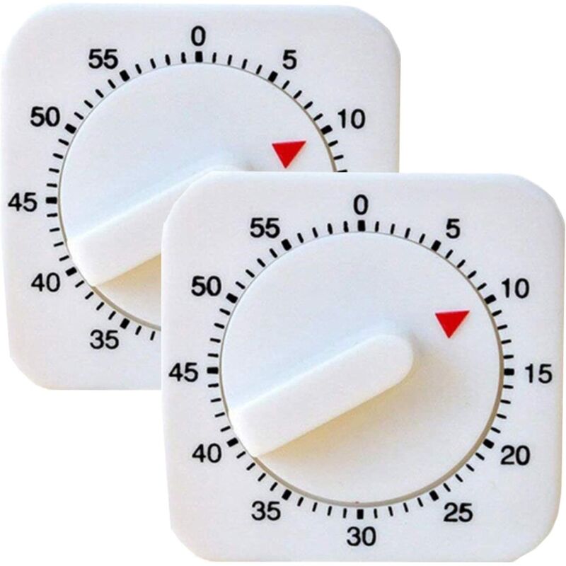 Stück Mechanische Und Magnetische Timer, Optische Timer, Prüfungstimer, Küchentimer, 60-minuten-küchentimer Mit Countdown-alarm Und Erinnerungsfunktion, Weißer Quadratischer Mechanischer Timer Für Die