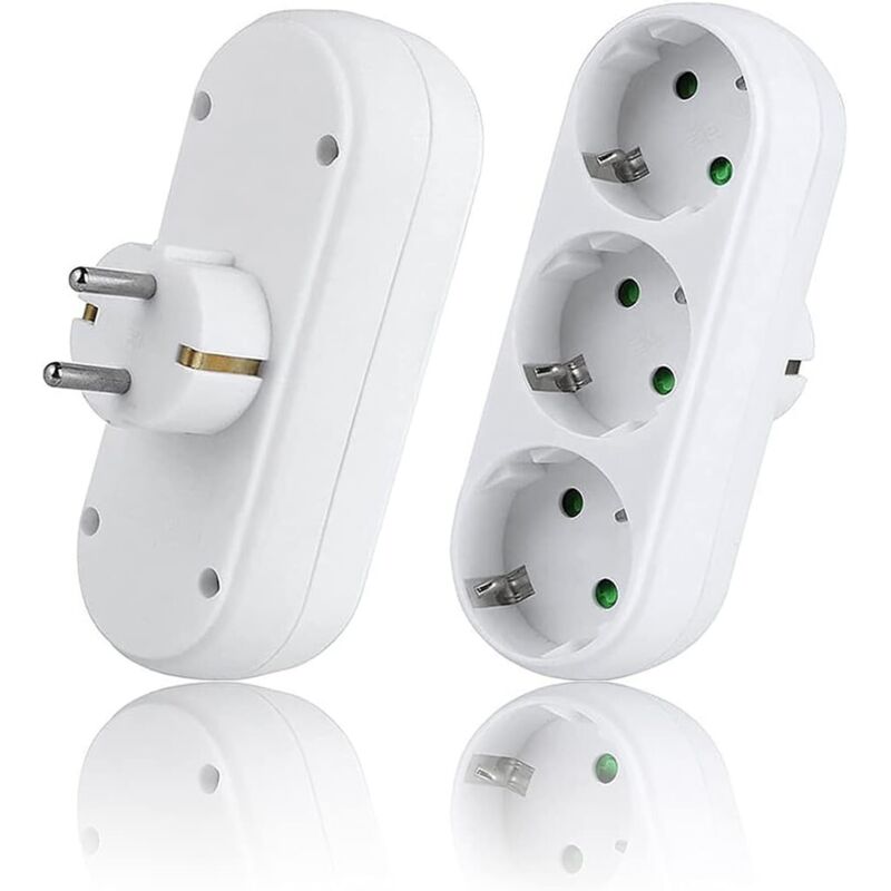 2-teilige Wandsteckdosenleiste, Mehrfachsteckdose Mit 3 Ausgängen (3500 W/16 A), Steckdosenleiste, Elektrische Mehrfachsteckdose Für Zuhause Und Büro - Fei Yu