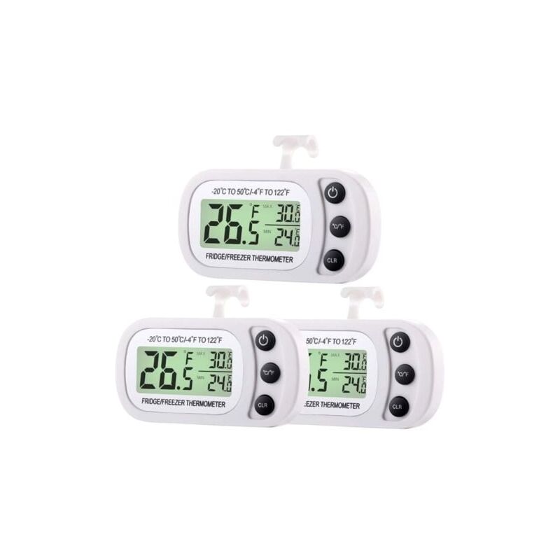 Digitales Kühlschrank-gefrierschrank-thermometer, Kühlschrank-raum-thermometer, Wasserdichtes Kühlraum-temperaturthermometer Mit Max/min-aufzeichnungsfunktion, Großes Lcd-display (3)