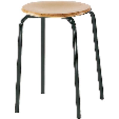 Hocker mit Holzsitz schwarz/buche
