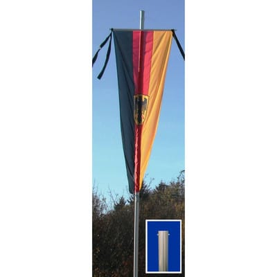 Fahnenmast Alu zylindrisch ø100mm 9,3m Höhe über Boden