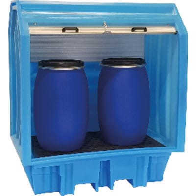 PE-Gefahrstoffdepot für Kleingebinde oder 4x 205l Fässer