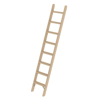 Stufen-Anlegeleiter Holz, ohne Traverse, 8 Stufen