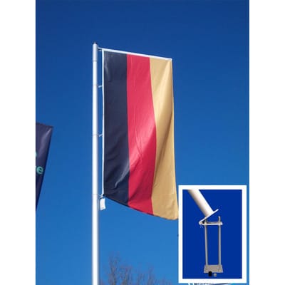 Fahnenmast Alu zylindrisch ø75mm 7,5m Höhe über Boden