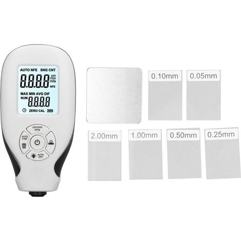 Lackdickenmessgerät Für Kraftfahrzeuge, Digitales Beschichtungsmessgerät 0-2000µm, Tragbares Instrument Zur Gebrauchtwagenprüfung, Weißes Diagnosegerät.