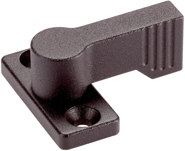 Drehriegel, Flügelgriff einseitig/mit Anschraubflansch | d1=17 mm / l1=40 mm / schwarz | 24101.0202
