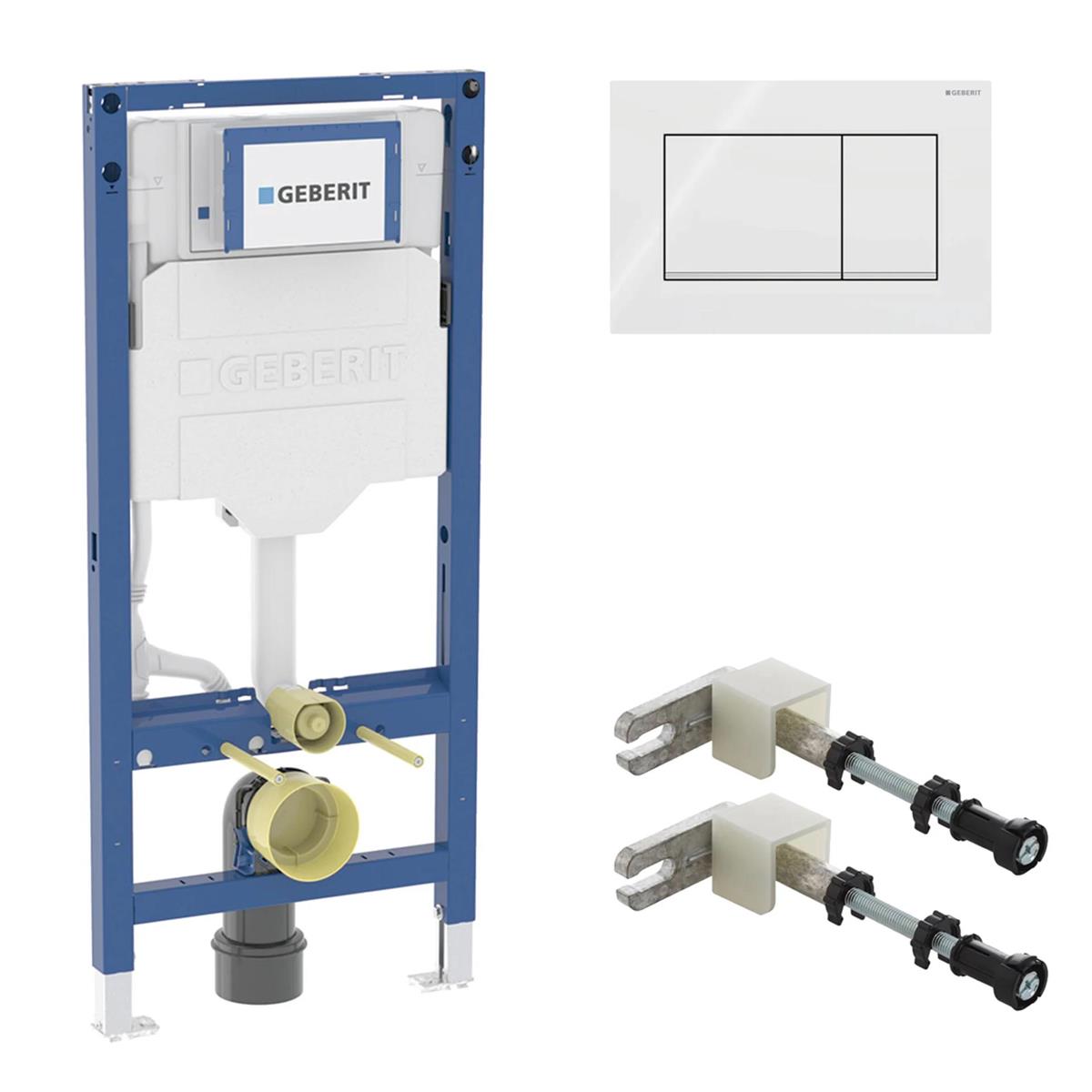 Geberit Set Aus Duofix Element Für Wand Wc, Mit Sigma 20 Betätigungsplatte