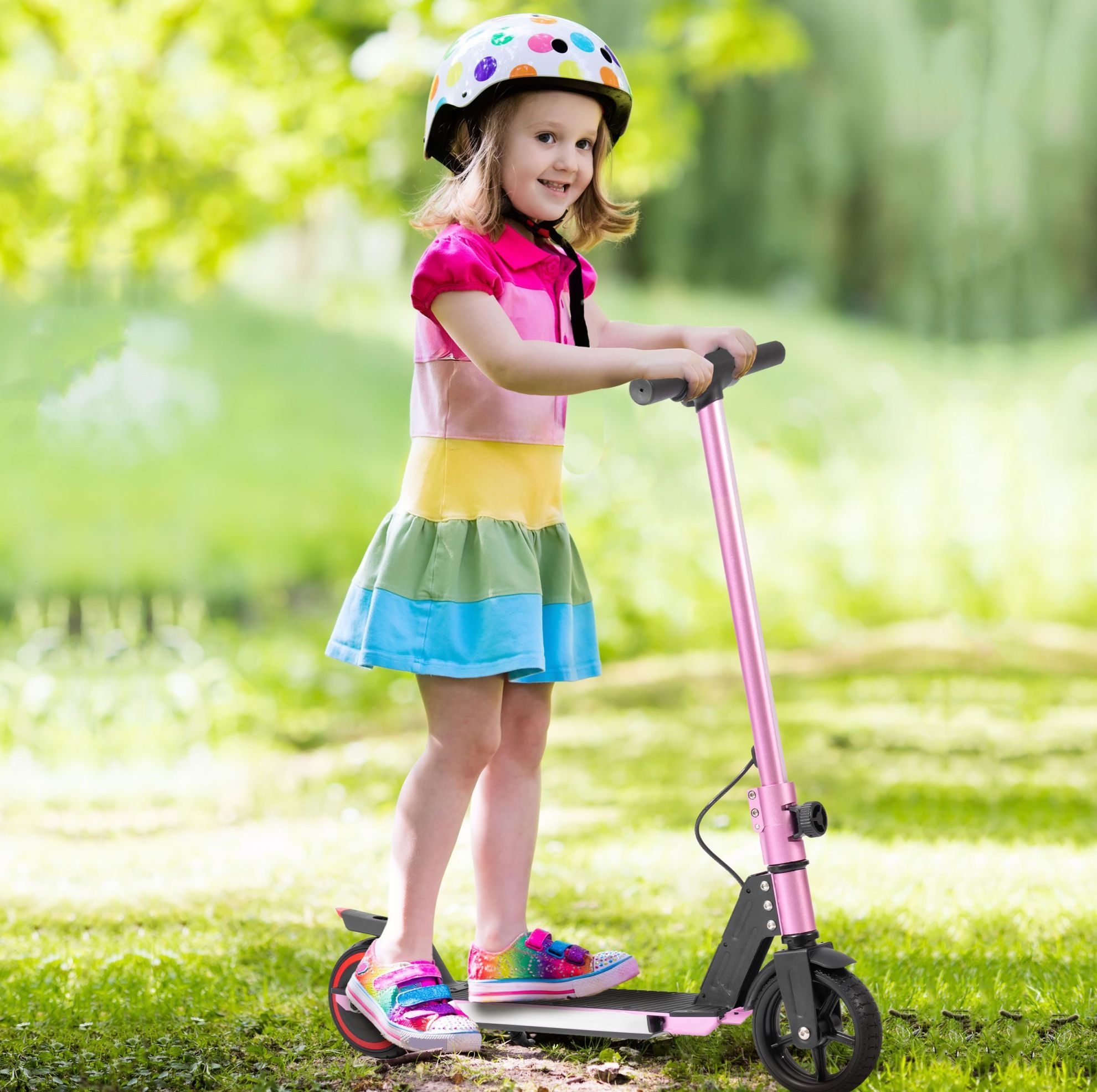 Kinder-e-scooter, Klappbar, 6,5'', 150 W, 12 Km/h, Rosa Havrya