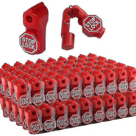 Sicherheits-display Mit Schlossstopper, Hundert Stück, Rotem Kunststoff, Diebstahlsicherung, Einzelhandels-pin