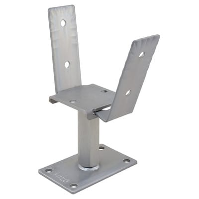 Pfostenträger PTP easy Rechts/Links Gewinde incl. Seitenlaschen, Verstellbereich 141 - 206 mm, zinip