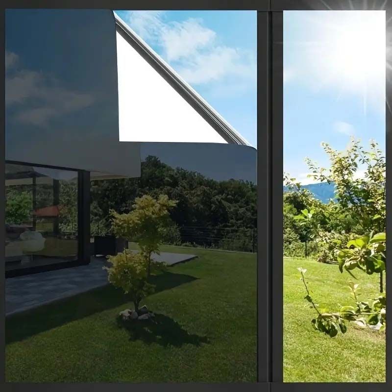 Pet-fensterfolie, Klassische Sichtschutzfolie Mit Statischer Haftung, Sonnenschutz, Wärmedämmung, Schnelle Montage Für Haus, Büro Und Balkon, Schwarz