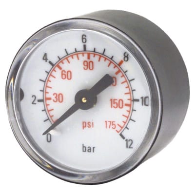 Druckmanometer 0-16 bar, ø63mm, 1/4" Außengewinde hinten