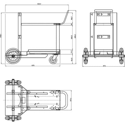 Transportwagen Art 1656 für 334 PLASMA SOUND PC 70/T, 365 TIG SOUND 2240/M AC-DC