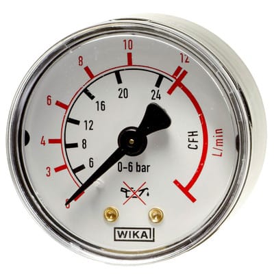 Arbeitsdruckmanometer (Argon-CO₂) ø50mm AG 1/8" unten