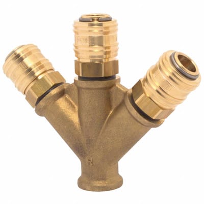 3-fach-Verteiler (ohne Kupplungen) IG 3/8", Messing