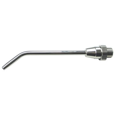 Verlängerung gebogen (Messing, vernickelt), Düse ø3mm, 110mm, AG M12x1,25