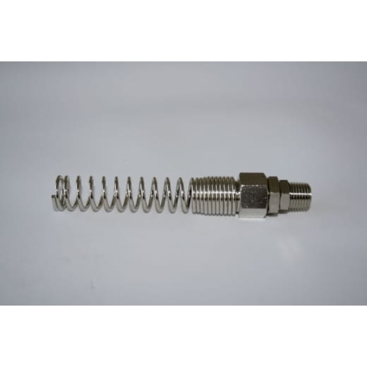Verschraubung (drehbar) AG 1/4", S. 5 x 8mm, mit Knickschutzfeder