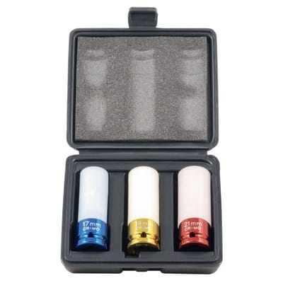 Schlagnuss-Satz 1/2"| lange Version| SW 17|19|21mm| Anti-Kratz beschichtet